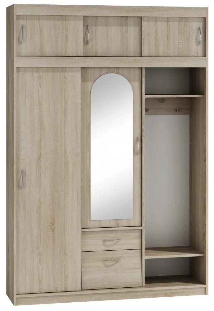 Garderobe Kompakt, Türen Anzahl 6, Höhe (cm) 220, Länge/Tiefe (cm) 150, Breite (cm) 40, Material Holzwerkstoff, Farbe Sonoma Eiche, Garderobe Kompakt