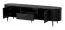 TV-Unterschrank Annelin 13 in Schwarz mit Dekorleisten, 49 x 180 x 40 cm, TV-Board, mit 2 Türen, 1 Schublade, 3 Fächern, 15 cm hohe Füße, 50 mm Griffe