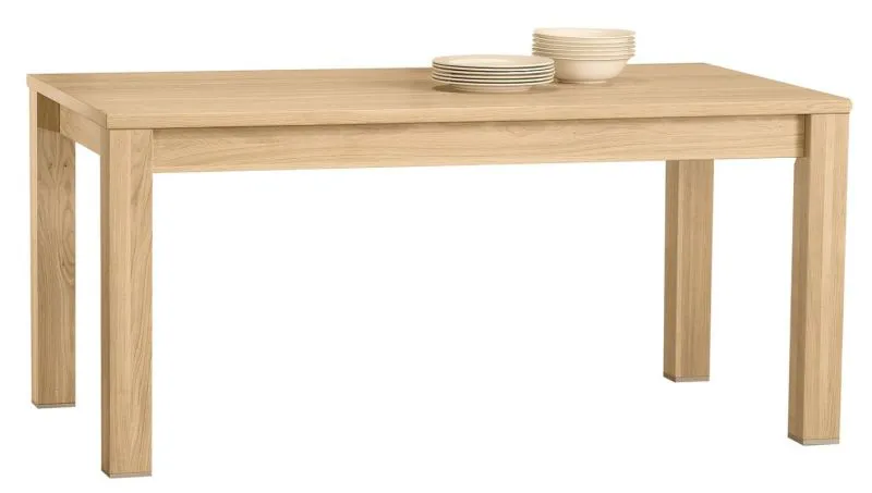 Esstisch ausziehbar Bujari 02 (eckig), Farbe: Hellbraun, Eiche – teilmassiv – 160 – 220 x 90 cm (B x T)