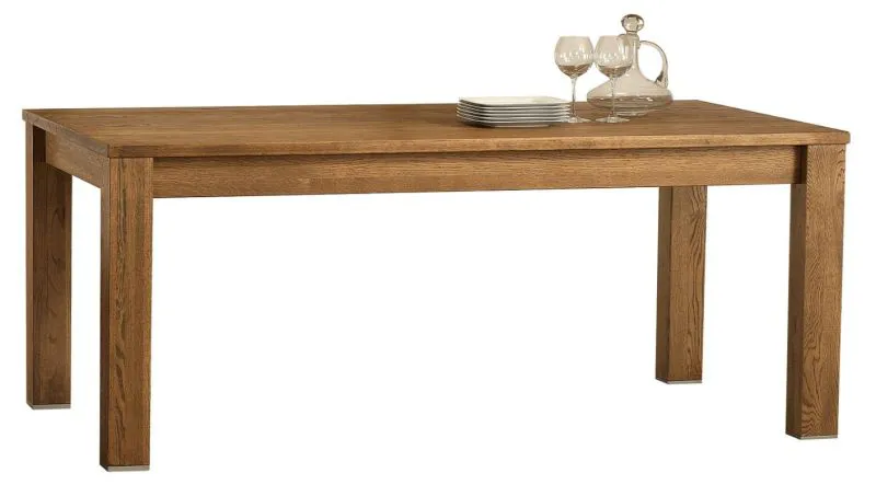 Esstisch ausziehbar Bujari 01 (eckig), Farbe: Braun, Eiche – teilmassiv – 160 – 220 x 90 cm (B x T)