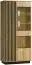Vitrine Trevalli 3, Farbe: Eiche / Schwarz - Abmessungen: 194 x 90 x 40 cm (H x B x T)