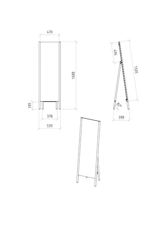Spiegel Wellsford 45 Kernbuche massiv geölt - Abmessungen: 169 x 54 x 40 cm (H x B x T)