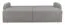 Sofa Alken 02, Farbe: Grau - Abmessungen: 88 x 227 x 97 cm (H x B x T)