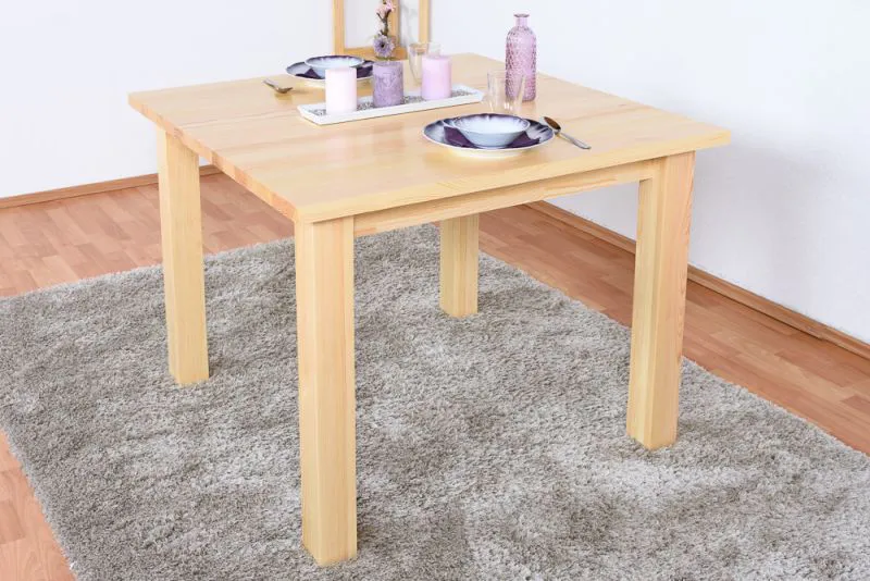 Tisch Kiefer massiv Vollholz natur Junco 239C (eckig) - 100 x 100 cm (B x T)