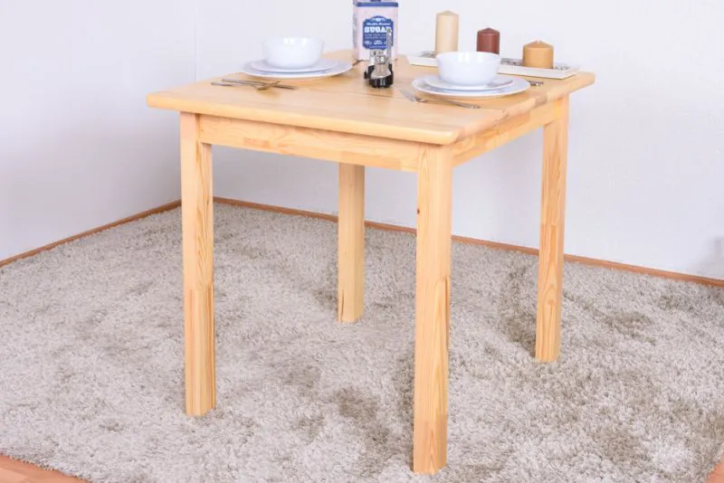 Tisch Kiefer massiv Vollholz natur Junco 233B (eckig) - 75 x 75 cm (B x T)