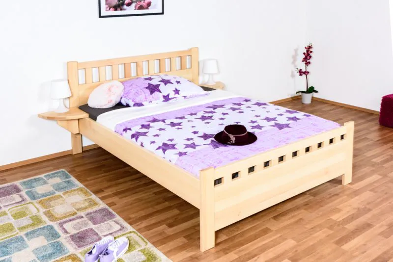 Kinderbett / Jugendbett, Buche massiv Vollholz natur 108, inkl. Lattenrost - 140 x 200 cm (B x L) 