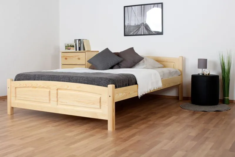 Einzelbett / Gästebett Kiefer massiv Vollholz natur 79, inkl. Lattenrost - 140 x 200 cm (B x L)