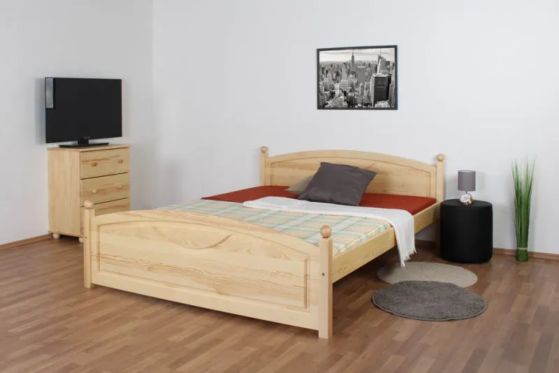Doppelbett / Gästebett Kiefer massiv Vollholz natur 81, inkl. Lattenrost - 160 x 200 cm (B x L)