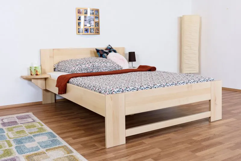 Einzelbett / Gästebett Buche massiv Vollholz natur 110, inkl. Lattenrost - Abmessung 140 x 200 cm