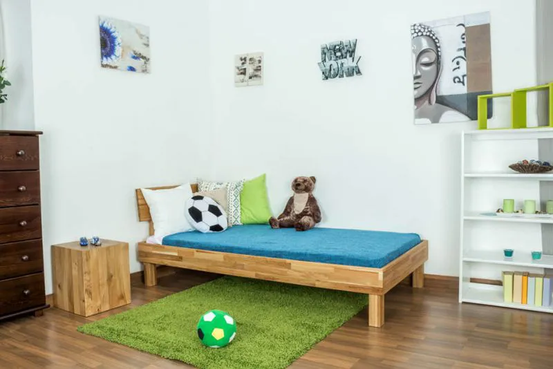 Eiche Bettgestell 100 x 200 cm geölt Abbildung