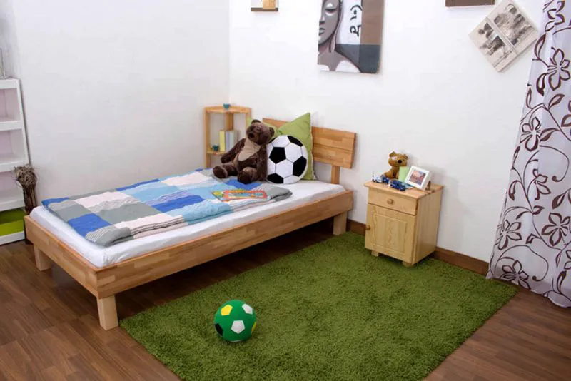 Kernbuche Holzbett Bettgestell 90 x 200 cm geölt Abbildung