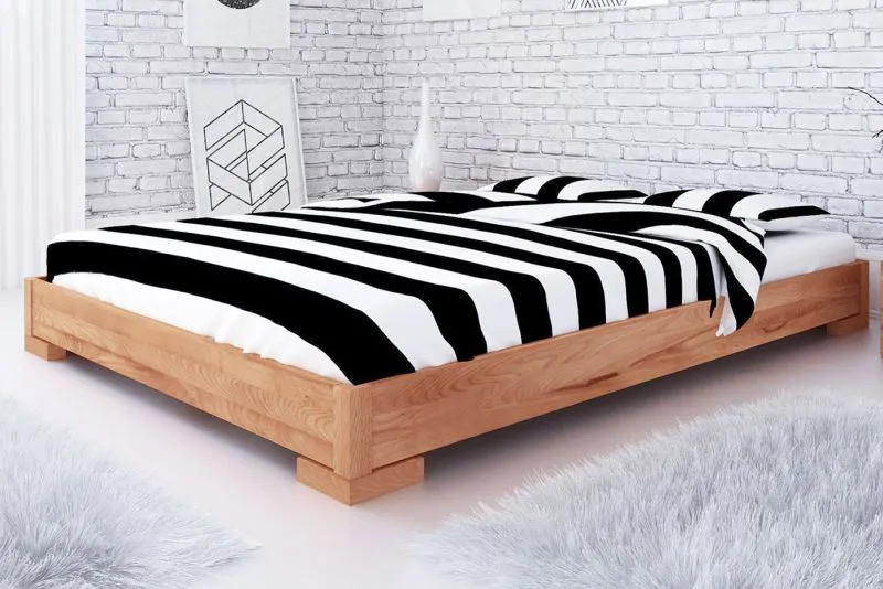 Buche-Bett massiv | 90 x 200 cm | Kernbuche | Geölt | Natur Abbildung