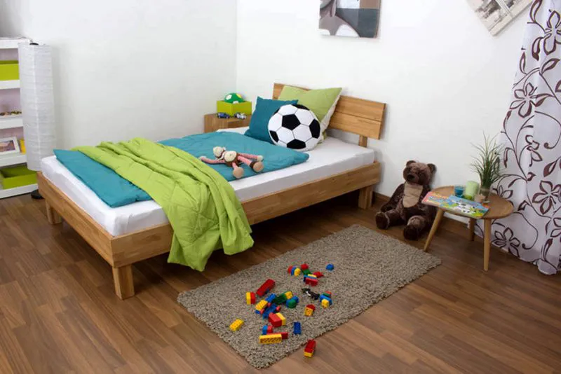 Eiche-Bett massiv | 120 x 200 cm | Eiche | Geölt Abbildung