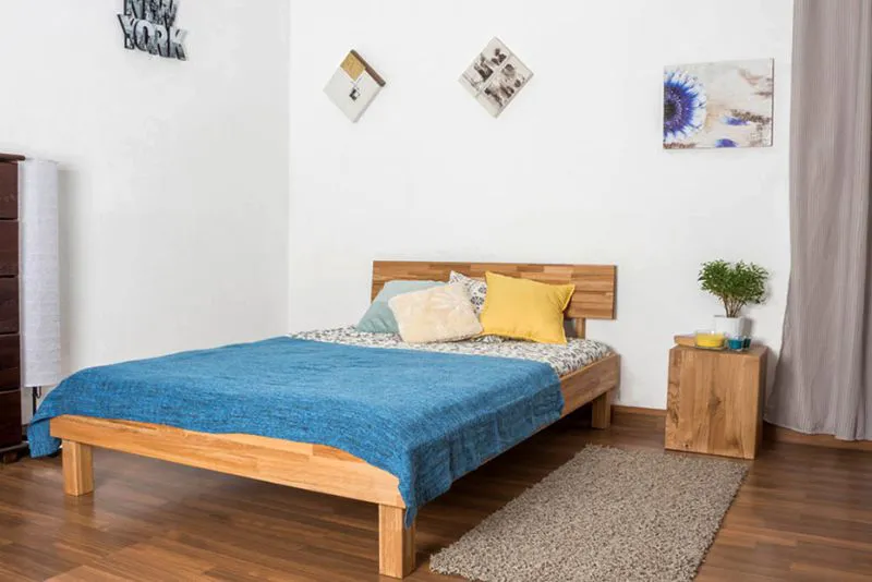 Eiche-Bett massiv | 140 x 200 cm | Eiche | Geölt Abbildung