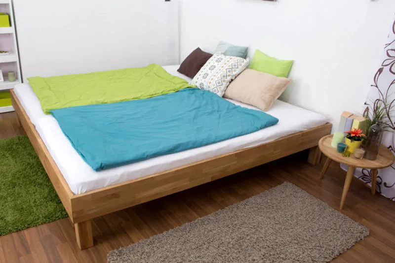 Eiche-Bett massiv | 200 x 200 cm | Eiche | Geölt Abbildung