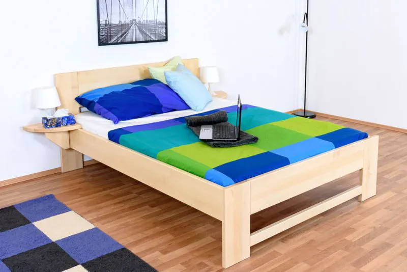 Kinderbett 140 x 200 cm | Massivholz: Buche | Natur Lackiert Abbildung