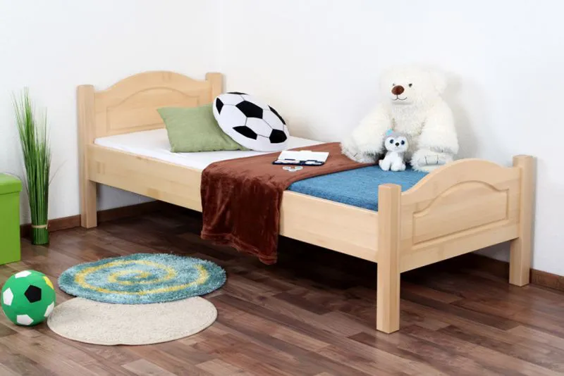 Kinderbett 80 x 200 cm | Massivholz: Buche | Natur Lackiert Abbildung