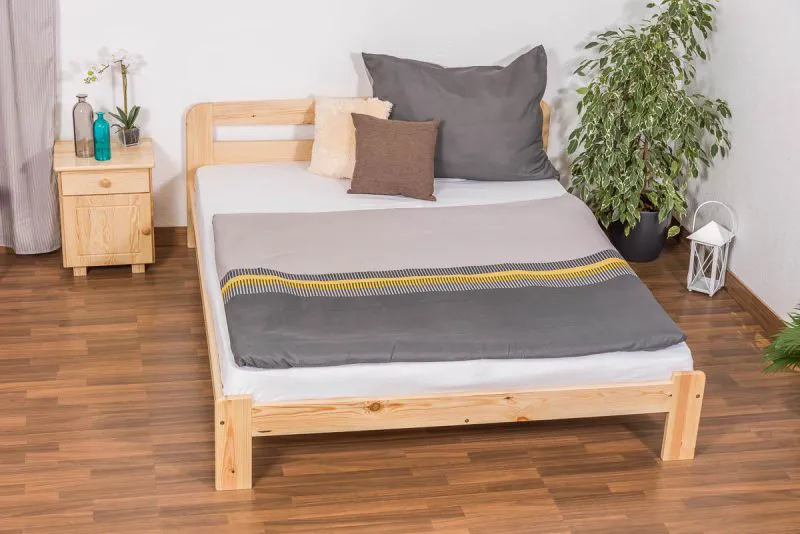 Holzbett 160 x 200 cm Kiefer massiv Natur Abbildung
