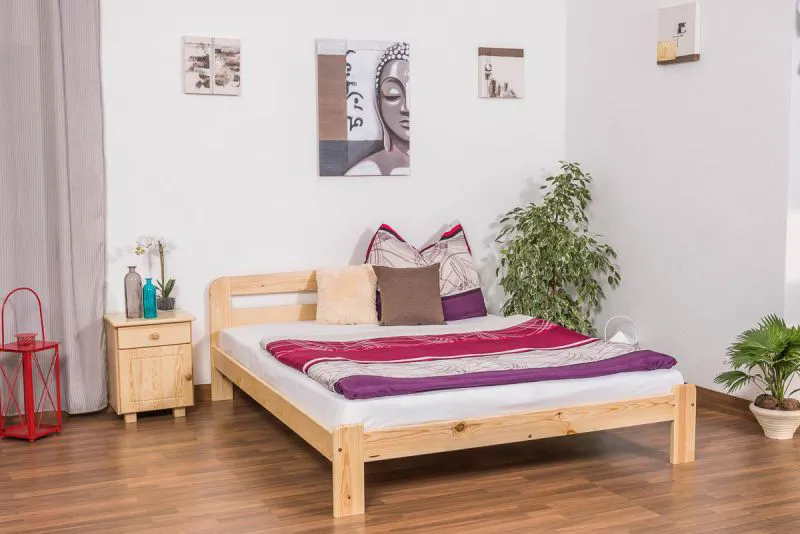 Massivholzbett Kiefer 160 x 200 cm Natur Abbildung