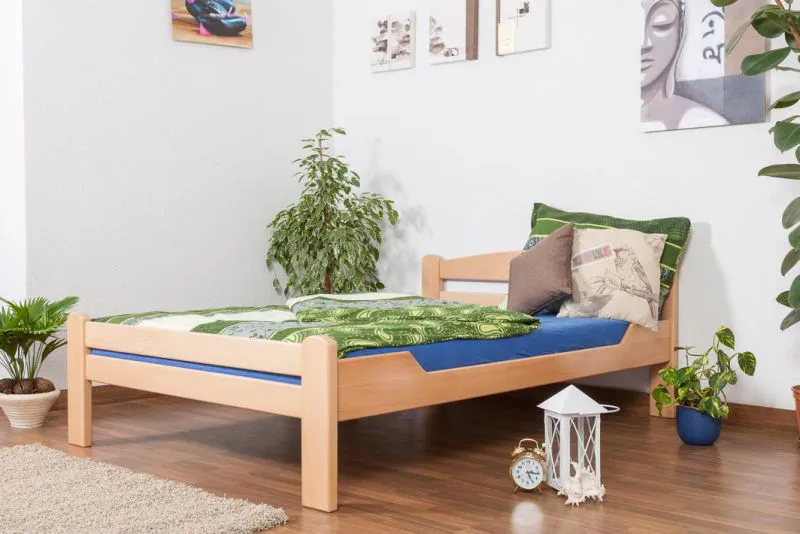 Bett Buche 140 x 200 cm Natur Abbildung