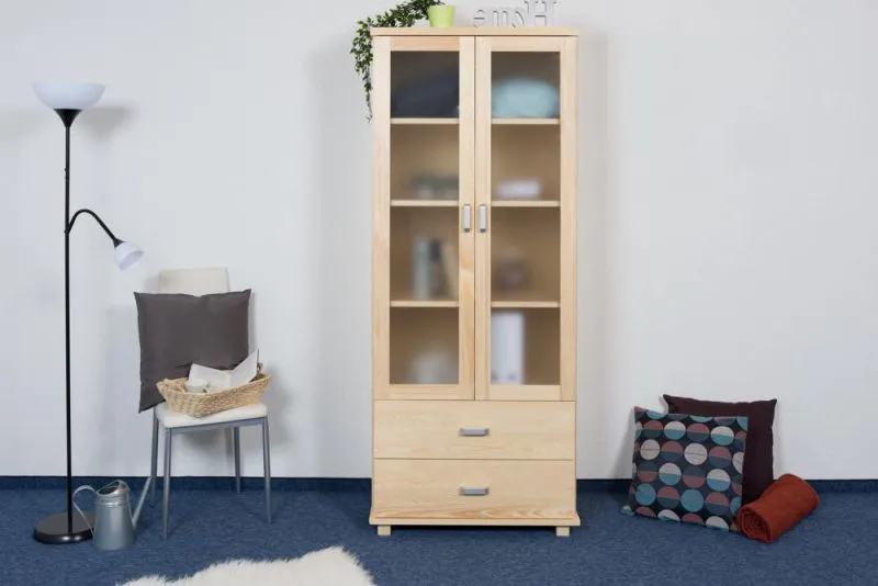 Wohnzimmer - Schrank Kiefer Vollholz massiv natur - Abmessungen: 194 x 77 x 50 cm (H x B x T) Abbildung