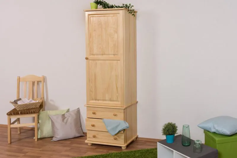 Schrank Kiefer Massivholz natur - Abmessungen: 196 x 65 x 42 cm (H x B x T) Abbildung