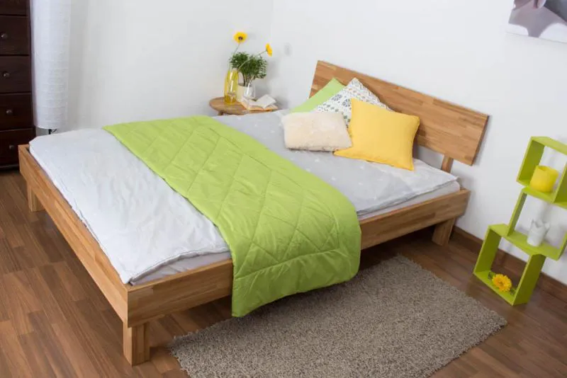 Eiche Holzbett Bettgestell 140 x 200 cm geölt Abbildung