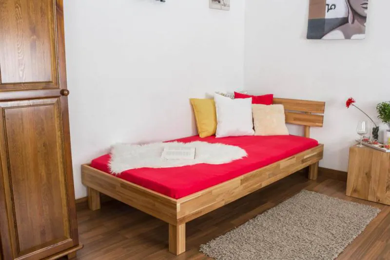 Bett 100 x 200 cm Eiche massiv geölt Abbildung