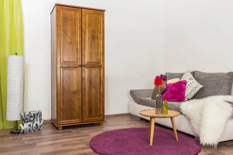 Schlafzimmerschrank, Farbe: Eiche 190x80x60 cm Abbildung