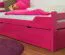 Einzelbett / Gästebett "Easy Premium Line" K1/2h inkl. 2. Liegeplatz und 2 Abdeckblenden, 90 x 200 cm Buche Vollholz massiv rosa lackiert