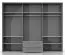 Großer Kleiderschrank | 6 Drehtüren | 2 Schubladen | 7 Fächer | mit 3 Kleiderstangen | 272 cm breit | Farbe: Weiß Abbildung