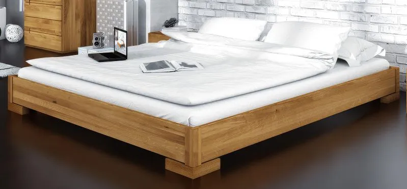 Doppelbett Kapiti 10 Wildeiche massiv geölt - Liegefläche: 200 x 200 cm (B x L)
