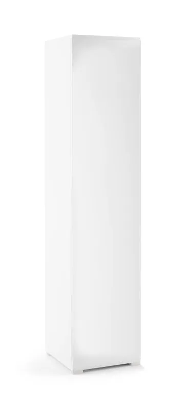 Kleiderschrank mit schmalen Design Zapopan 39, ein Fach, Push-to-open Funktion, Farbe: Weiß, Maße: 185 x 45 x 40 cm, eine ausziehbare Kleiderstange