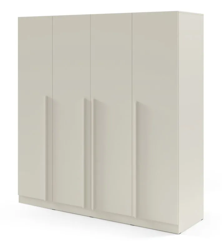 Kleiderschrank | Farbe: Kaschmir | inkl. 3 Schubladen | 4-türig | 200 x 61 x 210 cm | Edegem 01 | 3 Kleiderstangen | 7 Fächer | ABS-Kanten