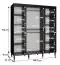 Schiebetürenschrank mit klassischen Design Jotunheimen 68, Farbe: Schwarz - Abmessungen: 208 x 180,5 x 62 cm (H x B x T)