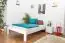 Kinderbett / Jugendbett Kiefer massiv Vollholz weiß lackiert 75, inkl. Lattenrost - Abmessung 140 x 200 cm