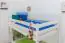 Kinderbett / Etagenbett Kiefer massiv Vollholz weiß lackiert 121 – Abmessung 90 x 200 cm, teilbar