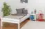 Kinderbett / Jugendbett Kiefer massiv Vollholz weiß lackiert 99, inkl. Lattenrost - Abmessung 90 x 200 cm