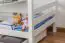 Kinderbett mit Bettkasten Tim (umbaubar zu einem Tisch mit Bänken oder zu 2 Einzelbetten) Buche massiv weiß lackiert, inkl. Rollrost - 90 x 200 cm
