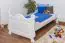 Einzelbett / Gästebett Kiefer massiv Vollholz weiß lackiert 91, inkl. Lattenrost - Abmessung 90 x 200 cm