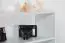 Regal, Küchenregal, Wohnzimmerregal, Bücherregal - 85 cm breit, Buche Holz-Massiv, Farbe: Weiß
