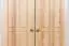 Echtholz-Kleiderschrank, Farbe: Natur 224x95x60 cm