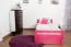 Kinderbett / Jugendbett "Easy Premium Line" K1/2n inkl. 2 Schubladen und 2 Abdeckblenden, 90 x 200 cm Buche Vollholz massiv Rosa