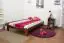 Einzelbett / Gästebett Kiefer Vollholz massiv Nussfarben A10, inkl. Lattenrost - Abmessung 120 x 200 cm