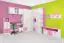 Kinderzimmer - Kommode Luis 05, Farbe: Eiche Weiß / Rosa - 60 x 120 x 42 cm (H x B x T)