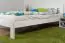 Einzelbett / Gästebett Kiefer Vollholz massiv weiß lackiert A21, inkl. Lattenrost - Abmessung 140 x 200 cm 