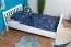 Kinderbett / Jugendbett Kiefer Vollholz massiv weiß lackiert A28, inkl. Lattenrost - Abmessung 120 x 200 cm 