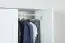 Kleiderschrank Kiefer Vollholz massiv weiß lackiert 007 - Abmessung 190 x 90 x 60 cm (H x B x T)