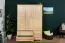 Massivholz Schlafzimmerschrank Kiefer, Farbe: Natur 190x133x60 cm