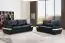 Echtleder Premium Couch Napoli, 2-Sitz Sofa, Farbe: Onyx-Schwarz